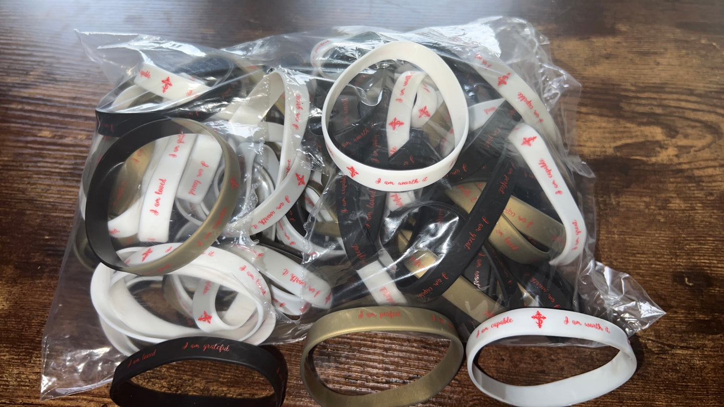 King Mar Ent. Affirmation Wristbands (Purchase 1 Item Get 1 Band Free!)